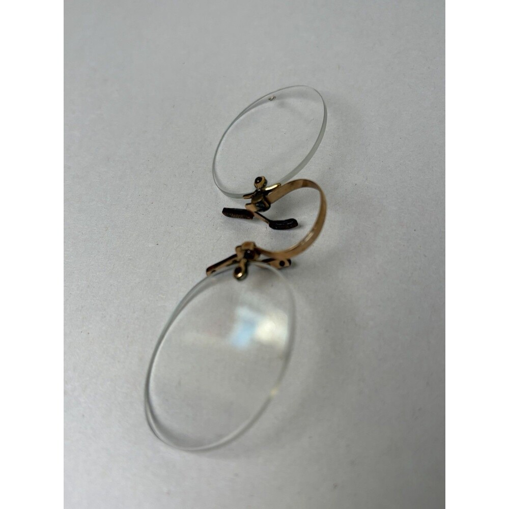 Antique Spring Bridge Pince Nez Glasses 1930s Rimless Gold Filled? - Picture 4 of 13